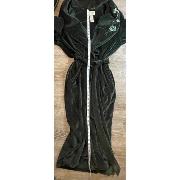 Jasmine Rose Forest Green Embroidered Full Length Belted Robe Sz S - Picture 8 of 9